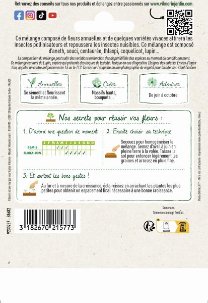 Mélanges de fleurs - Fleurs Utiles au Potager - 10 m² - Mélange de fleurs - MEDIA_PACKAGING_VERSO